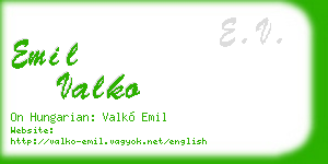 emil valko business card