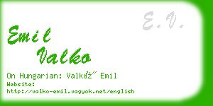 emil valko business card